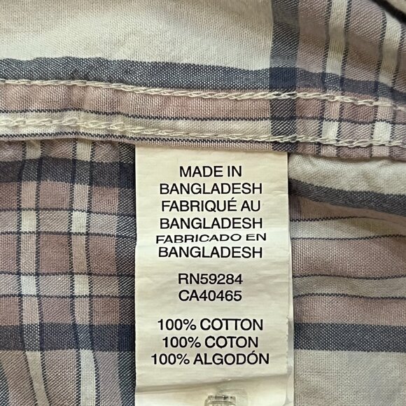 The Children's Place Pink Grey White Plaid Long Sleeve Button Up Shirt Small 5/6 - Picture 4 of 5